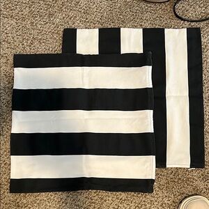 IKEA Black and White Striped Pillow covers. 20"